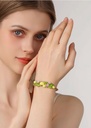 Lemon And Flower Enamel Chain Bangle Bracelet