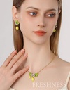 Lemon And Flower Enamel Dangle Earrings