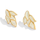 Leaf Shape Elegant Enamel Stud Earrings2