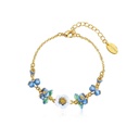 Flower And Blueberry Enamel Chain Bracelet