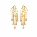 Leaf Shape Elegant Enamel Tassel Stud Earrings